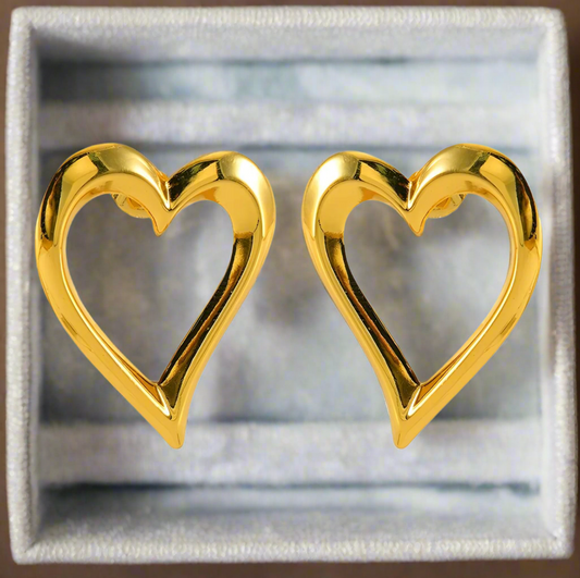 Earrings 18k Gold Plated Stainless Steel, Hypoallergenic