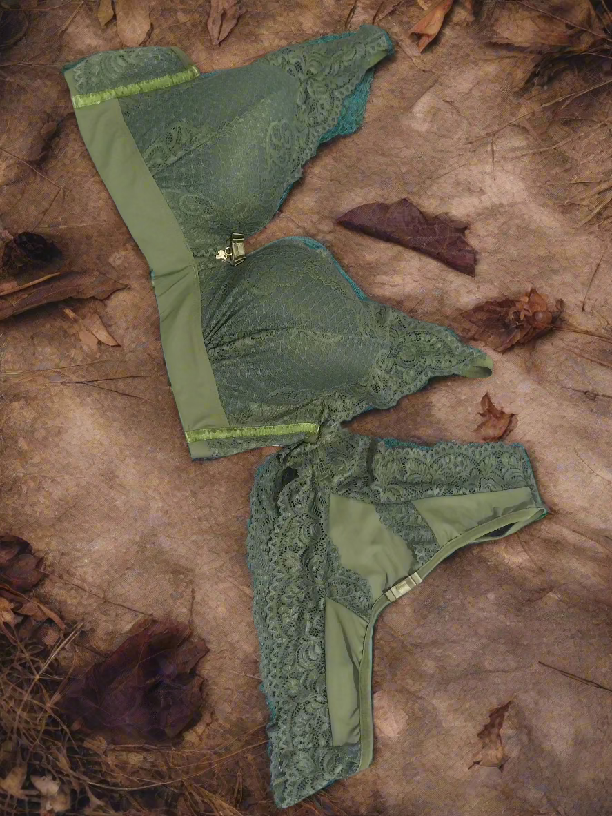 Bra and Pantie Set - Hunter Green